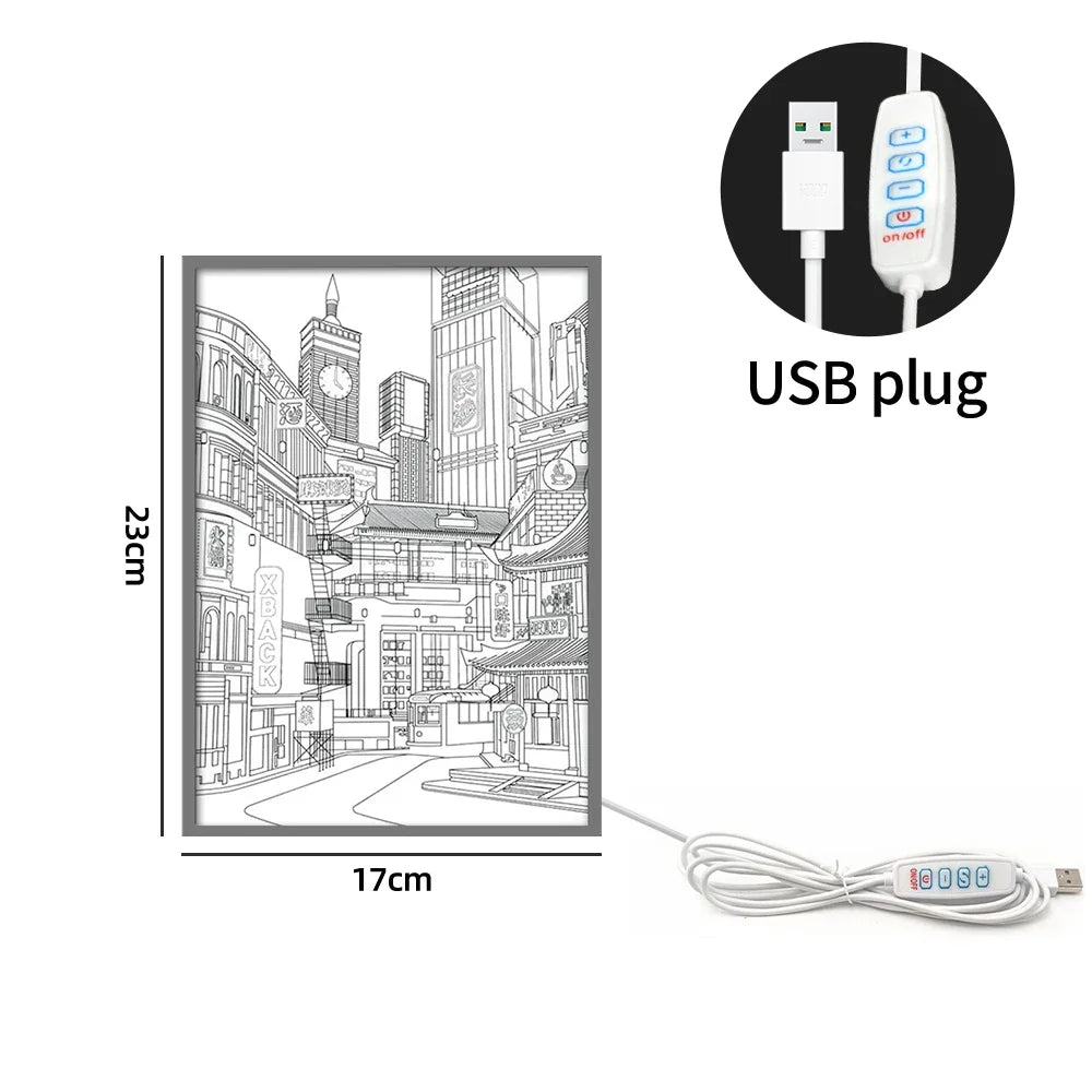 Layered LED Art Night Light