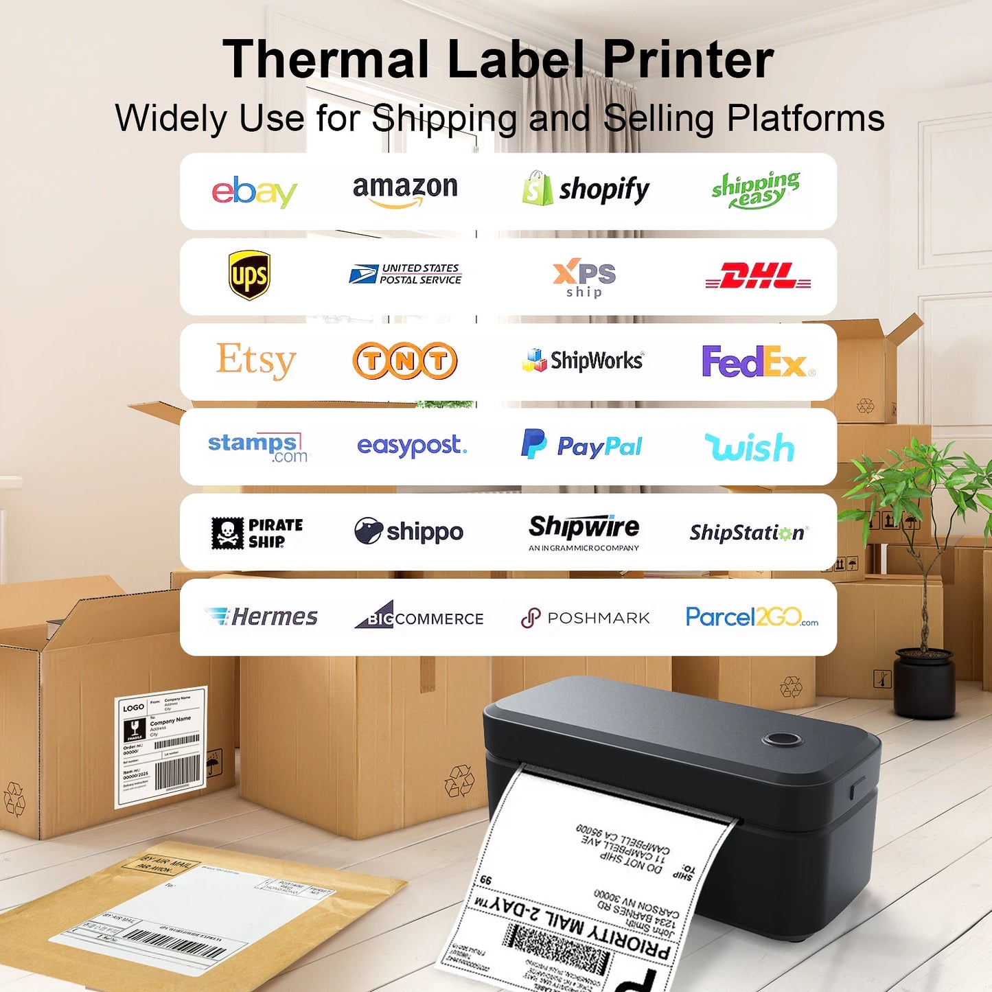 Wireless Thermal Label Printer